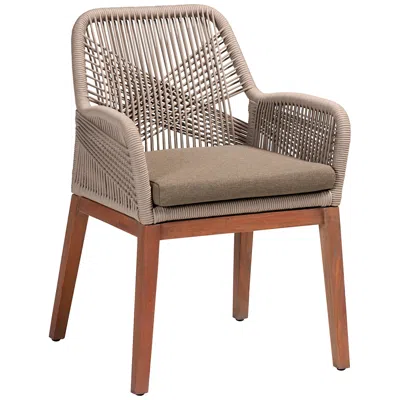 Baxton Studio Jennifer Walnut Brown Dining Armchair In Gray