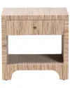Baxton Studio Julia Bohemian Woven Natural Grasscloth 1-drawer Nightstand