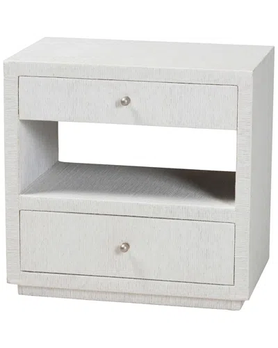 Baxton Studio Kai Grasscloth End Table In Gray