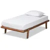 Baxton Studio Kaia Ash Walnut Twin Size Platform Bed Frame In Brown