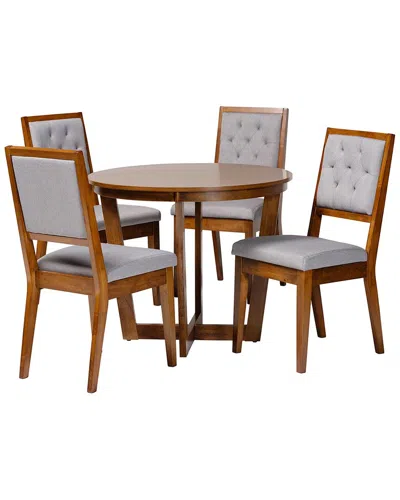 Baxton Studio Kala Modern 5pc Dining Set In Gray
