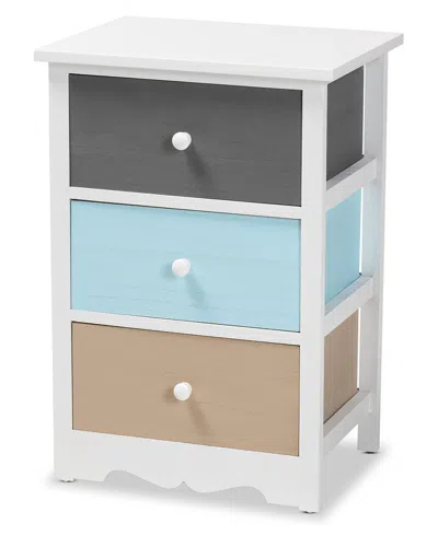 Baxton Studio Kalila 3-drawer Nightstand In White
