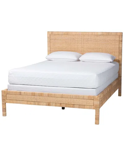 Baxton Studio Kalimantan Natural Rattan Queen Bed In Neutral