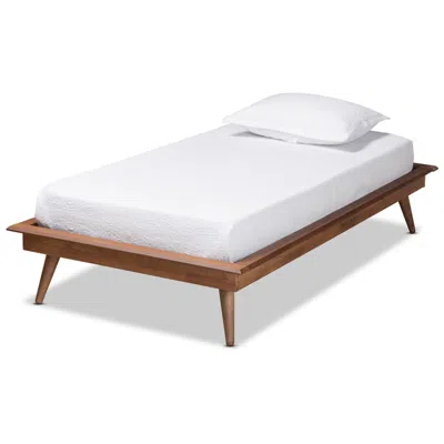 Baxton Studio Karine Ash Walnut Twin Platform Bed Frame In Brown