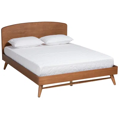 Baxton Studio Keagan Walnut Brown Queen Size Platform Bed