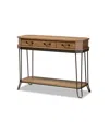 Baxton Studio Kellyn Vintage 42.9" Rustic Industrial Finished Wood And Metal 3-drawer Console Table In Oak Brown,black