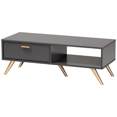 Baxton Studio Kelson 39 1/2" Wide Dark Gray Coffee Table
