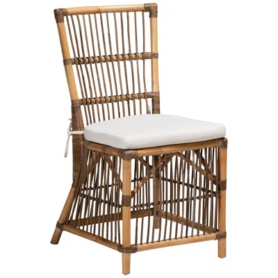 Baxton Studio Kim Natural Brown Rattan Dining Chair