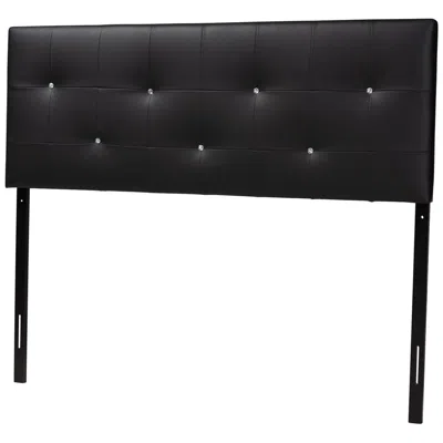 Baxton Studio Kirchem Black Faux Leather Full Headboard