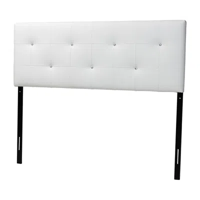 Baxton Studio Kirchem White Faux Leather Full Headboard
