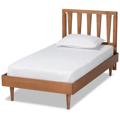 Baxton Studio Kuro Walnut Brown Wood Twin Size Platform Bed