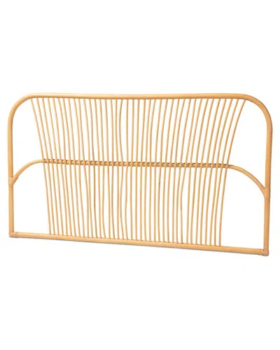 Baxton Studio Laina Rattan Queen Size Wall-mount Headboard In Brown