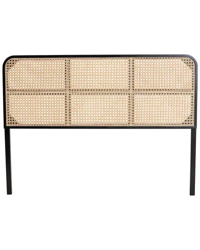 Baxton Studio Lainer Modern Bohemian Bayur Wood & Rattan Queen Size Headboard