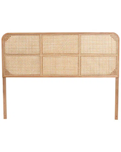Baxton Studio Lainer Modern Bohemian Bayur Wood & Rattan Queen Size Headboard