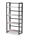 Baxton Studio Lakota Modern Industrial Wood 4-tier Display Shelf In Grey