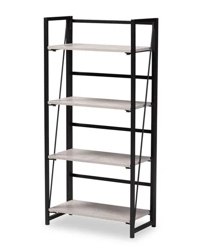 Baxton Studio Lakota Modern Industrial Wood 4-tier Display Shelf In Grey