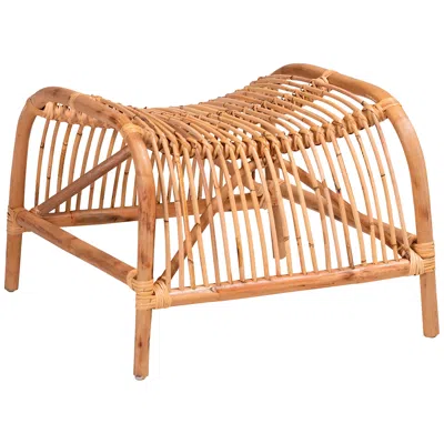 Baxton Studio Lamaria Natural Brown Rattan Footstool