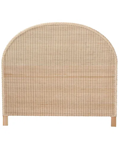 Baxton Studio Lanica Japandi Sun Bleached Rattan Queen Size Standalone  Headboard In Brown