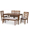 Baxton Studio Lanier 6pc Dining Set In Grey