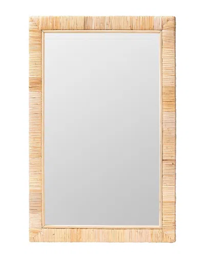 Baxton Studio Lankston Bohemian Rattan Rectangle Accent Wall Mirror In Brown