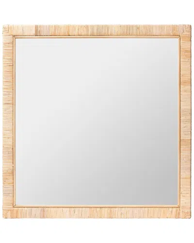 Baxton Studio Lankston Bohemian Rattan Square Accent Wall Mirror In Brown