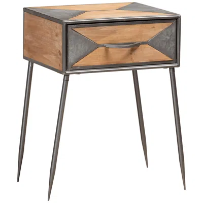 Baxton Studio Laurel Gray And Brown 1-drawer Nightstand