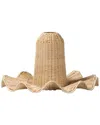 Baxton Studio Lavada Bohemian Scalloped Rattan Pendant Lampshade