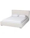 Baxton Studio Bardia Modern Boucle Queen Platform Bed With Wide Railing