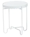Baxton Studio Laverne Metal Side Table With Scalloped Tray Top In White
