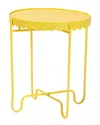 Baxton Studio Laverne Metal Side Table With Scalloped Tray Top In Yellow
