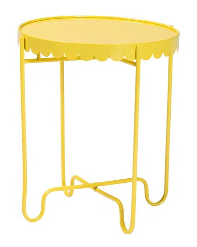 BAXTON STUDIO BAXTON STUDIO LAVERNE METAL SIDE TABLE WITH SCALLOPED TRAY TOP