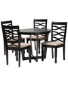 Baxton Studio Leda Modern Wood 5pc Dining Set