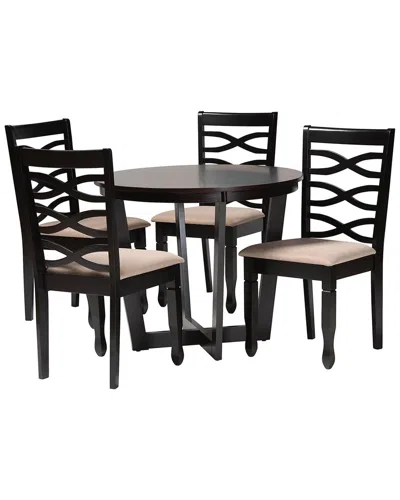 Baxton Studio Leda Modern Wood 5pc Dining Set