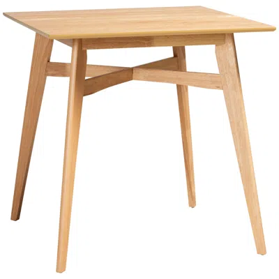 Baxton Studio Leena 35 1/2" Wide Natural Oak Counter Height Pub Table In Brown