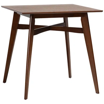 Baxton Studio Leena 35 1/2" Wide Walnut Brown Counter Height Pub Table