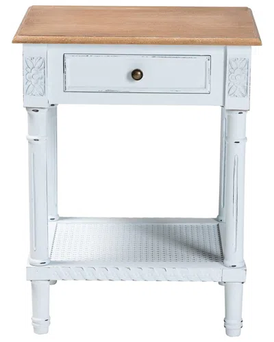 Baxton Studio Legrand Classic French Two-tone 1-drawer End Table In White