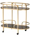 Baxton Studio Leighton2-tier Wine Cart In Gold