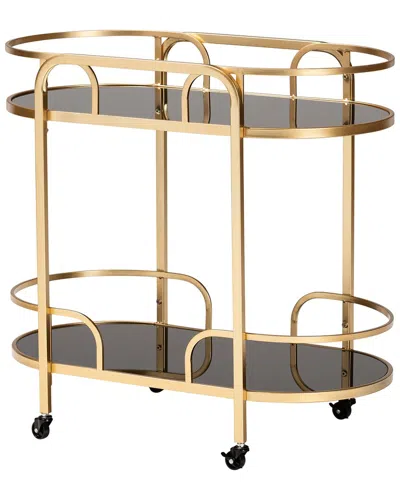 Baxton Studio Leighton2-tier Wine Cart In Gold