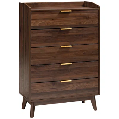 Baxton Studio Lena Walnut Brown 5-drawer Wood Accent Chest