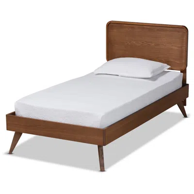 Baxton Studio Leola Walnut Brown Twin Size Platform Bed