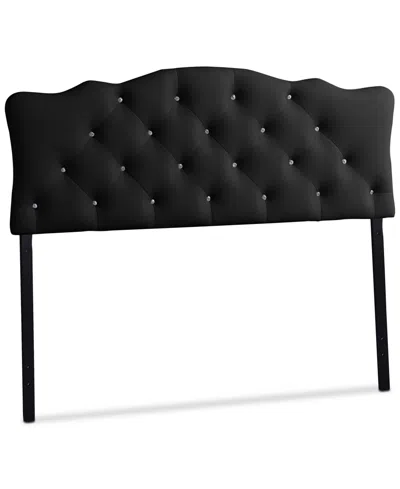 Baxton Studio Lesedi Queen Scalloped Headboard In Black