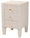 Baxton Studio Leyna Modern Faux Shagreen 3-drawer End Table