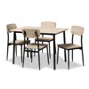 Baxton Studio Light Brown Wood Finished Matte Black Frame 5-piece Dining Set