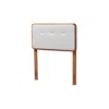Baxton Studio Light Grey Fabric Upholstered And Walnut Brown Finished Wood Twin Size Headboard