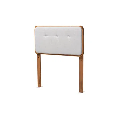 Baxton Studio Light Grey Fabric Upholstered And Walnut Brown Finished Wood Twin Size Headboard In Burgundy