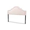 Baxton Studio Light Pink Velvet Fabric Upholstered Queen Size Headboard