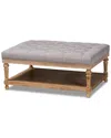 Baxton Studio Lindsey Modern & Rustic Upholstered Wood Cocktail Ottoman