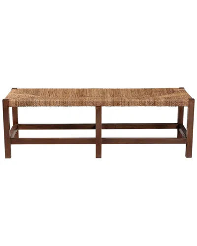 Baxton Studio Liza Bohemian Wood Accent Bench In Brown