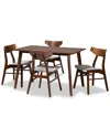 Baxton Studio Lois 5-piece Dining Set In Brown