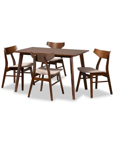 Baxton Studio Lois  5-piece Dining Set In Brown